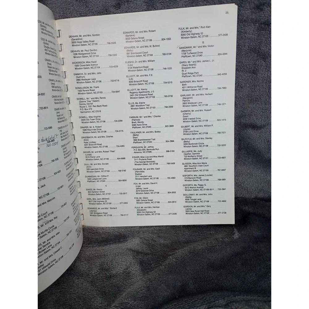 Maple Springs United Methodist‎ Church Directory Winston-Salem, NC 1986